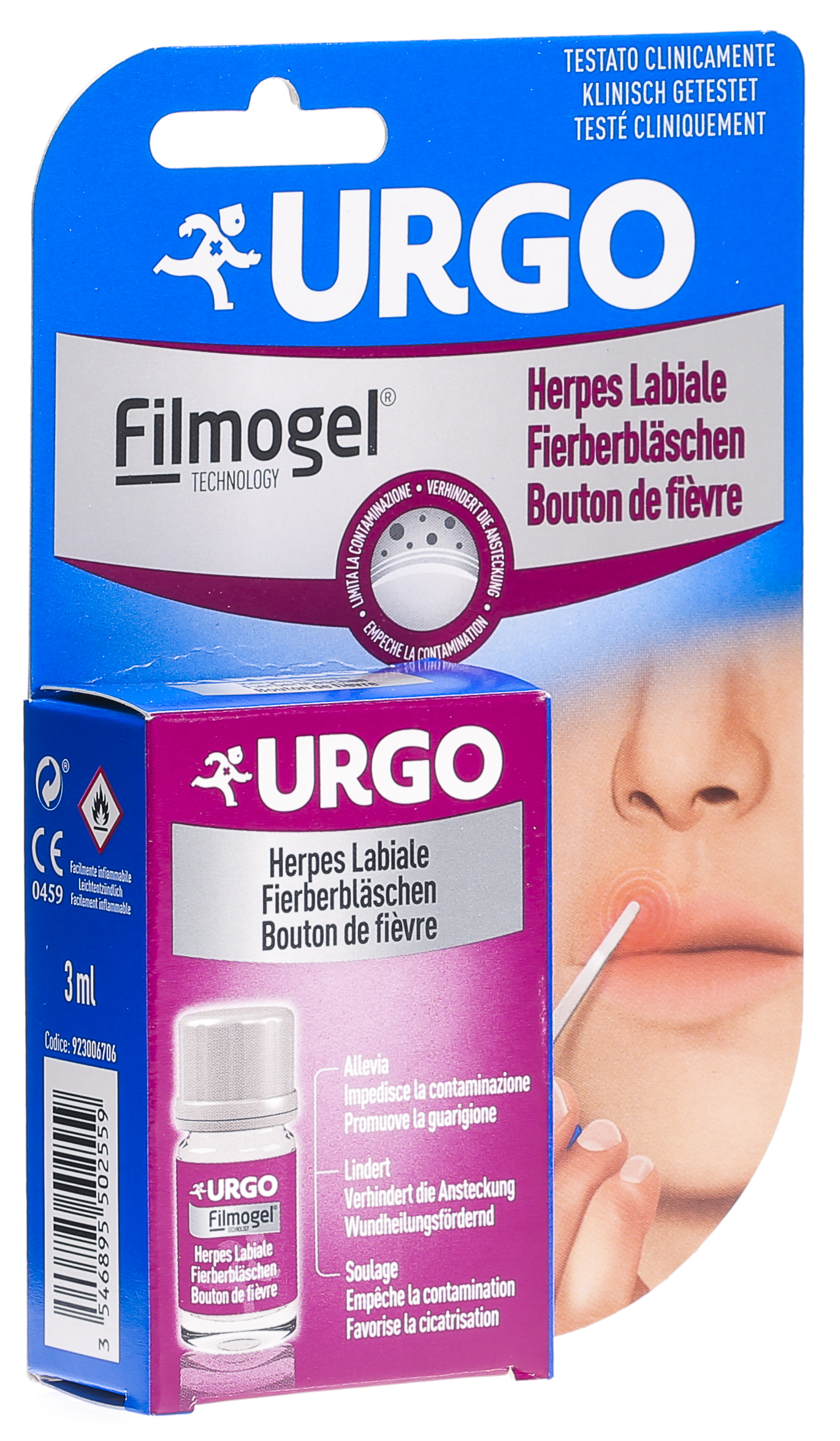 Urgo herpes labiale filmogel 3 ml