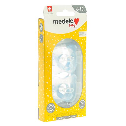 Medela Ciuccio Per Neonati 0-2 Mesi - Confezione Da 2 Con Custodia Sterilizzante, Senza BPA, Trasparente